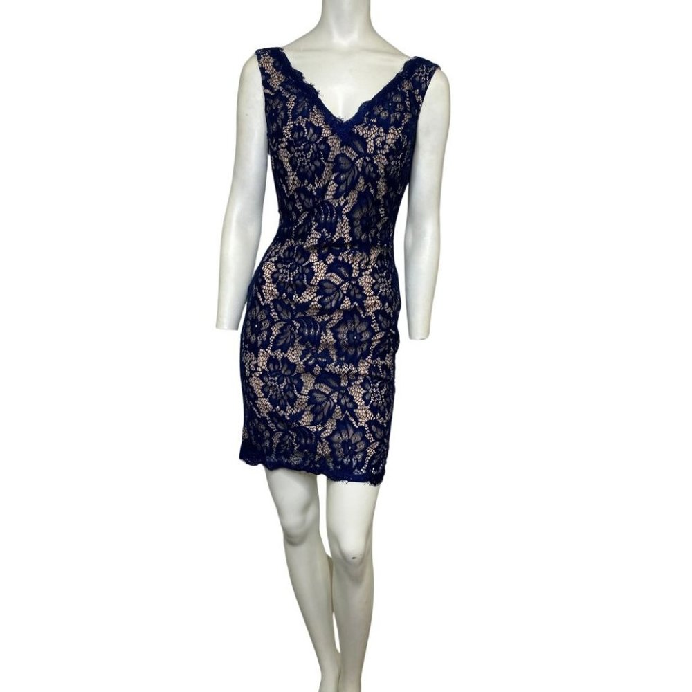 Jovani Navy Lace Cocktail Dress JVN55157 Size 2 NWT